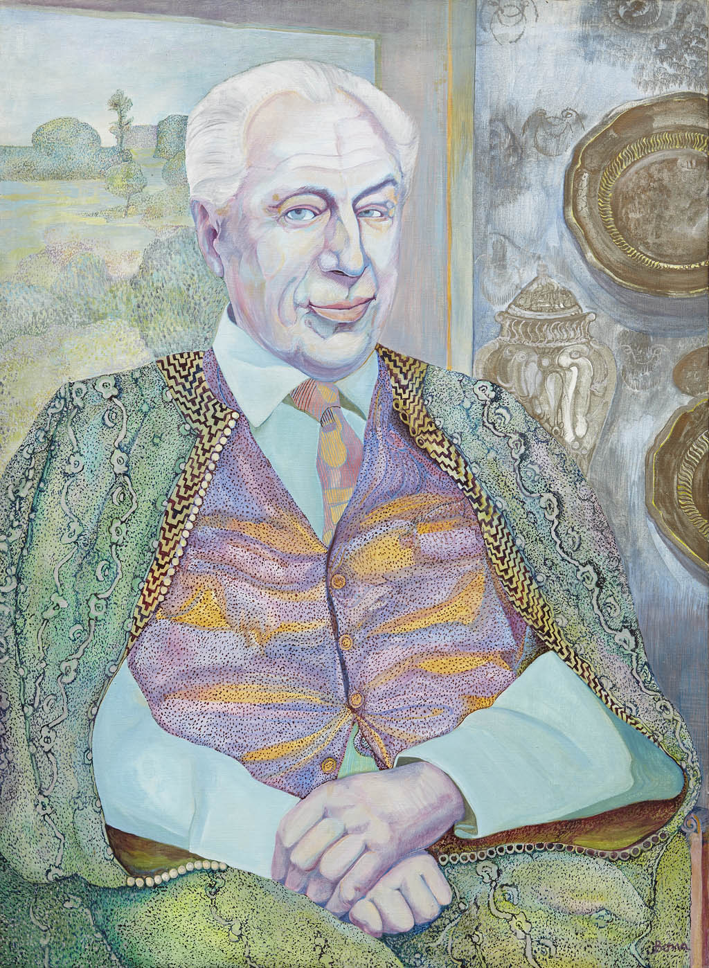 Bona Tibertelli de Pisis-Pieyre de Mandiargues - Portrait of Octavio Paz - oil on canvas